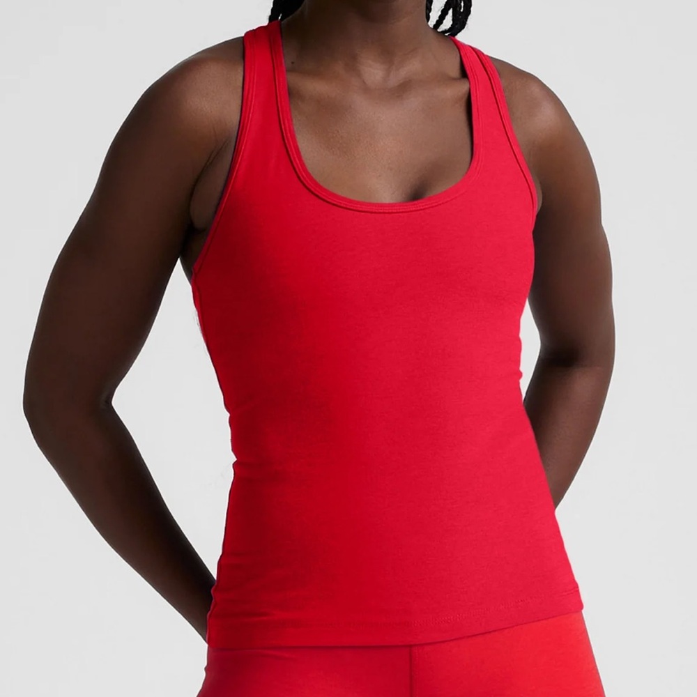 NWT Beyond Yoga Bright Orange Red Scoop Neck Tank Top L